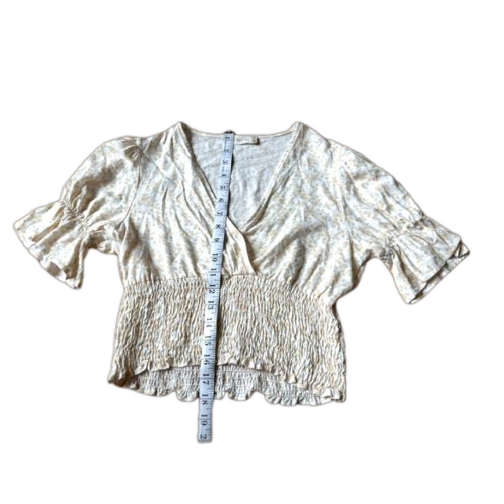 Women’s Altar’d State Floral White & Peach Top Size S